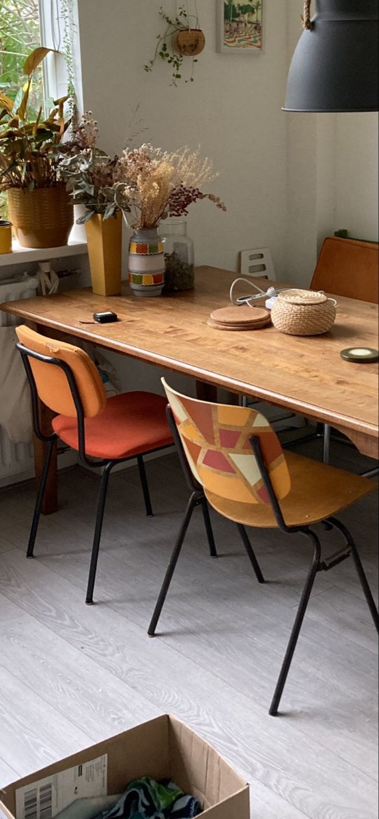 Vintage eetkamerstoelen - set van 2 los te koop, Ophalen, Gebruikt, Twee, Overige kleuren