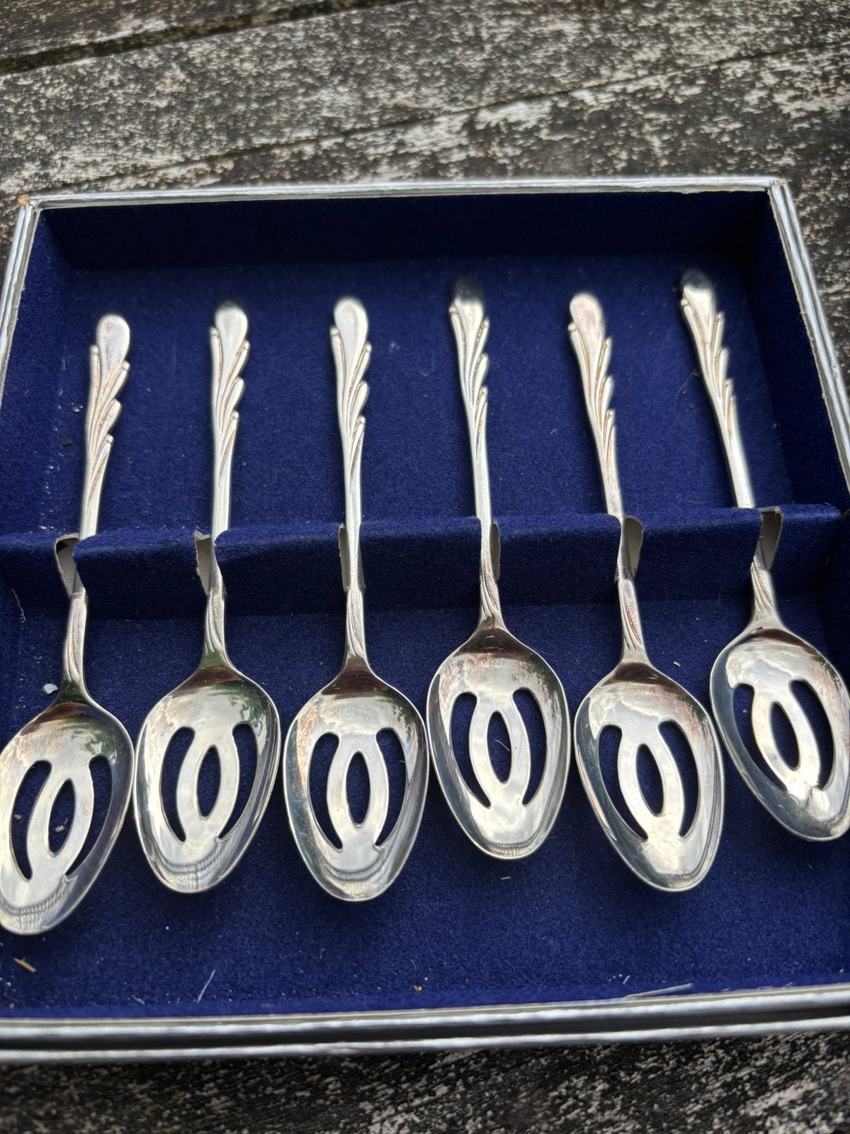 Set van 6 verzilverde olijf- of koffiemelklepeltjes  Melkuni, Verzenden