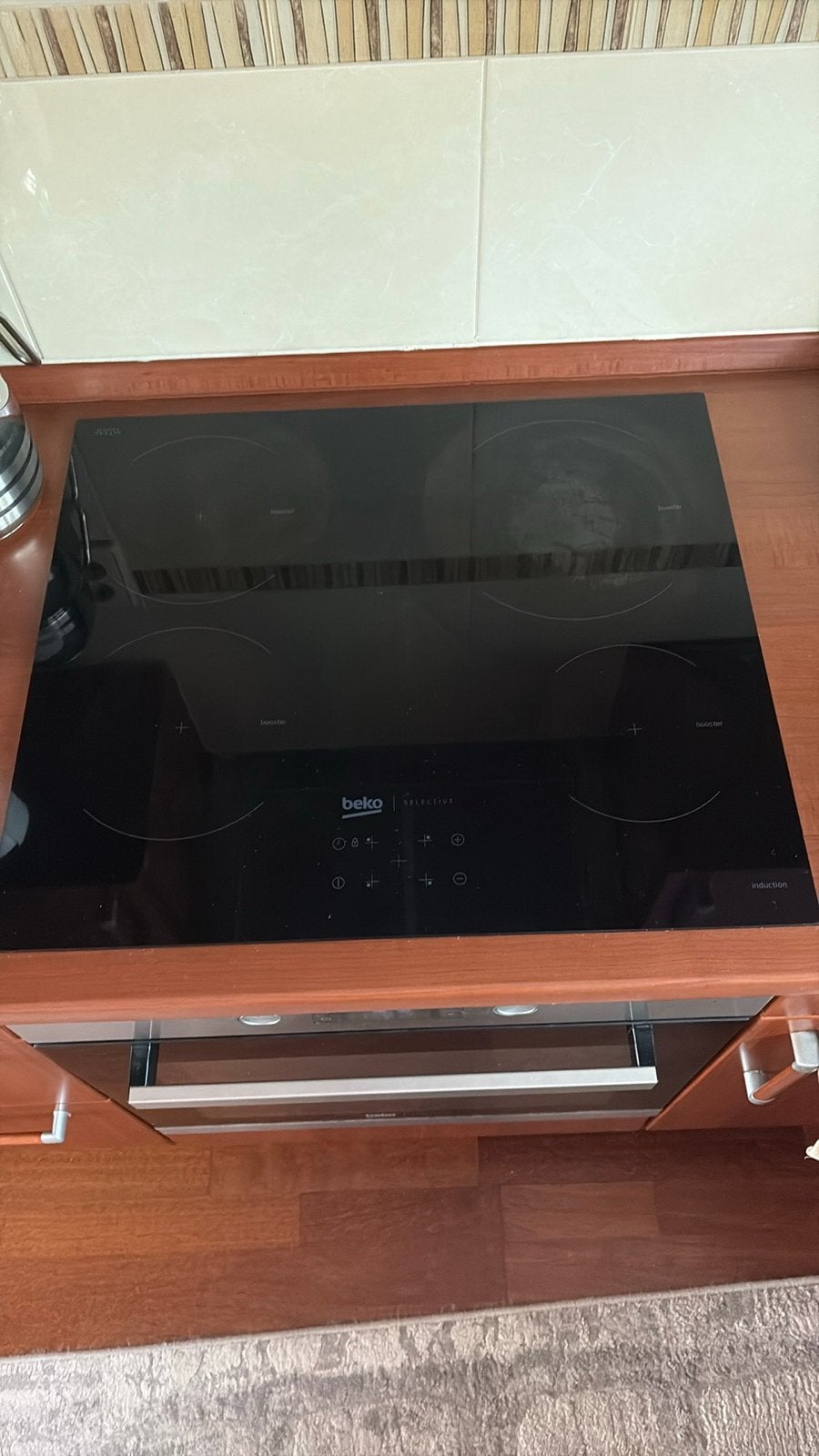 Beko inductieplaat - eventueel met complete keuken, Witgoed en Apparatuur, Kookplaten, Ophalen, Gebruikt, 4 kookzones, Inbouw