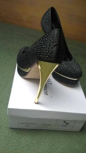 Pumps schoenen met hoge hak 39, Pumps, Zwart, Ophalen of Verzenden, Zo goed als nieuw