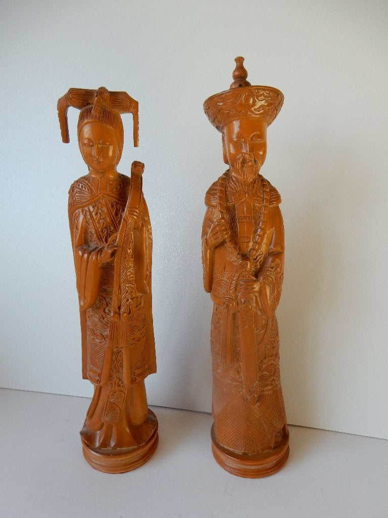 Chinese beelden Keizer en Keizerin, Groep mensen, Ophalen of Verzenden, Handgemaakt, 20 - 50 cm