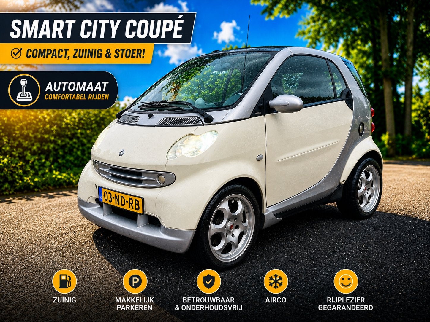 Smart 0.7 City Coupe 45KW AUT/brabus ed//gereviseerdemotor!/, Auto's, Smart, Achterwielaandrijving, Zwart, 18 €/maand, Elektrische ramen