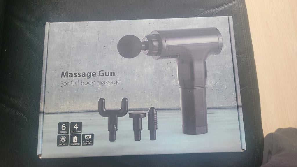 Massage Gun - Draadloos met 4 opzetstukken, Ophalen of Verzenden