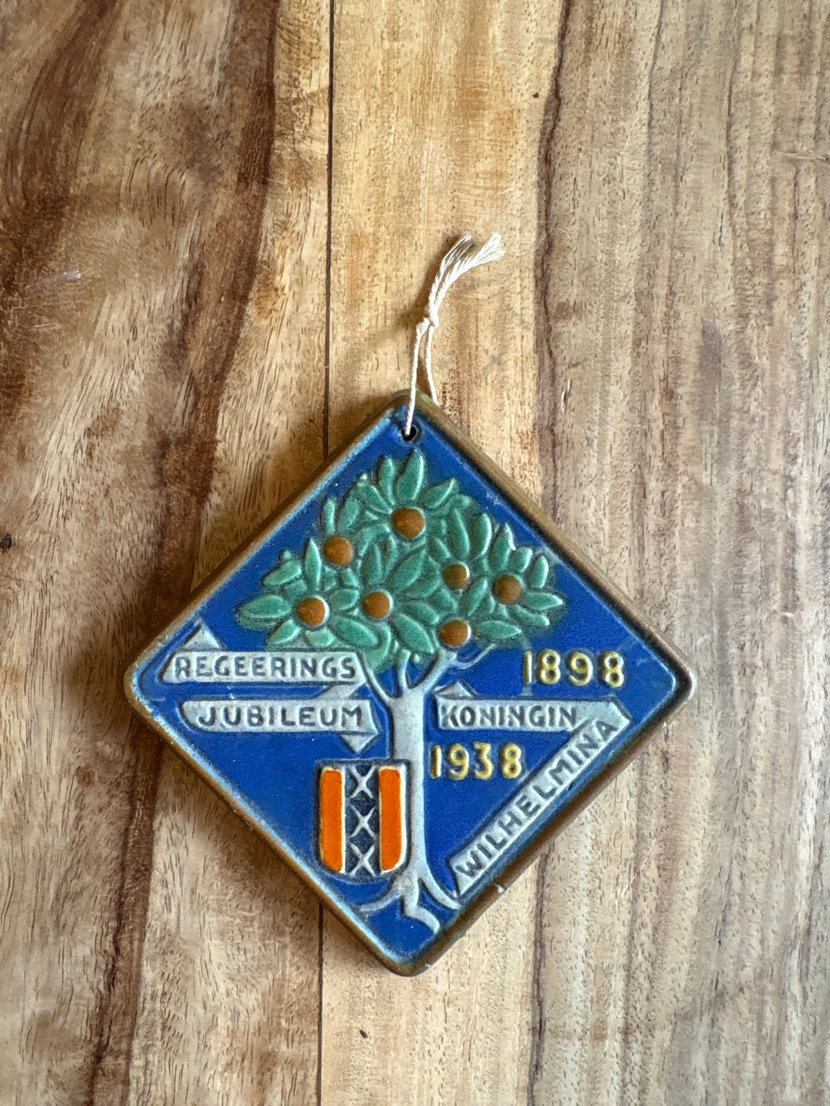 Regeringsjubileum Koningin Wilhelmina 1898-1938 Tegel, Antiek en Kunst, Ophalen of Verzenden