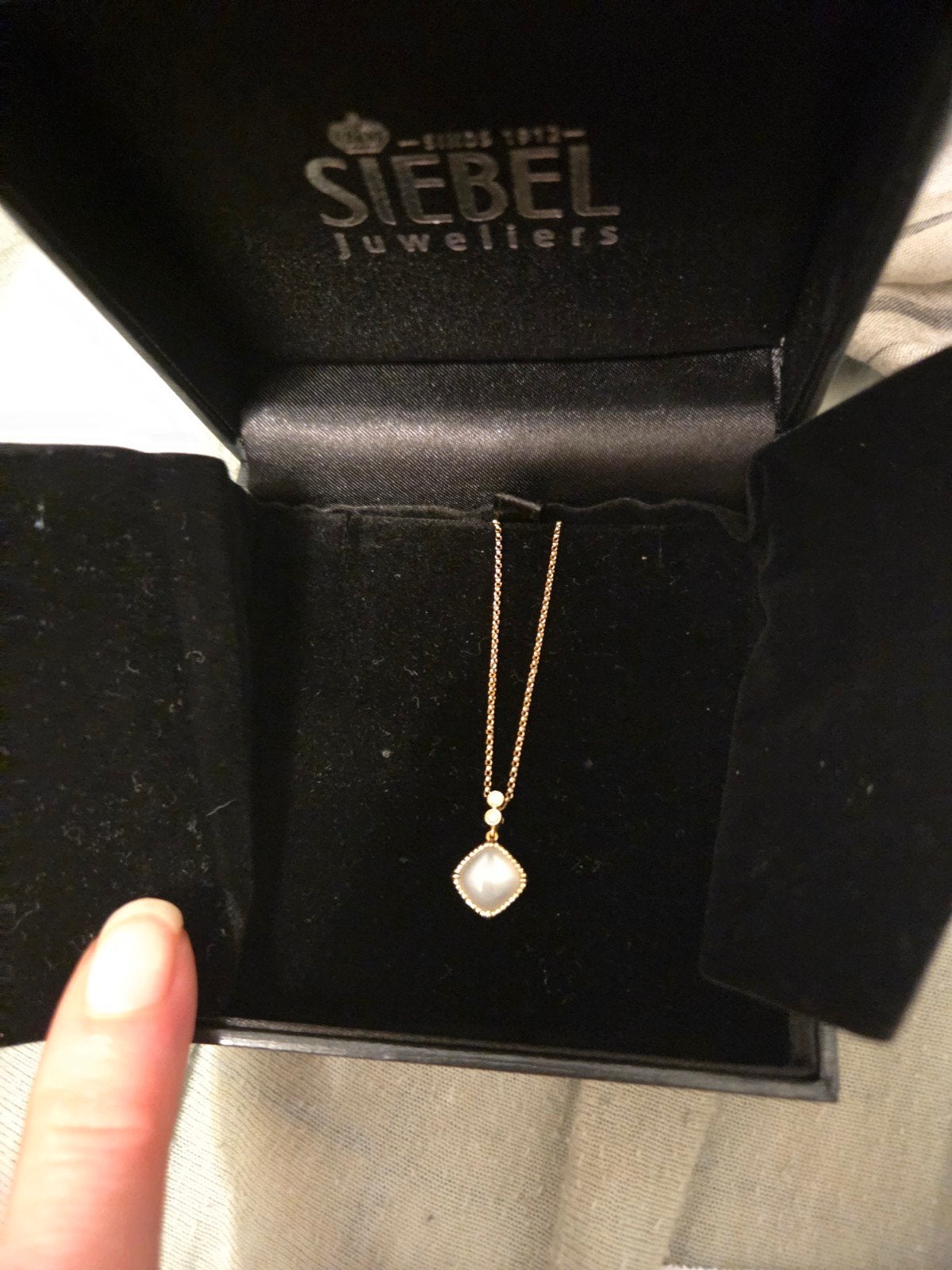 Siebel 14 Karaat Gouden Ketting met Diamanten Hanger, Ophalen of Verzenden, Zo goed als nieuw, Met edelsteen, Goud