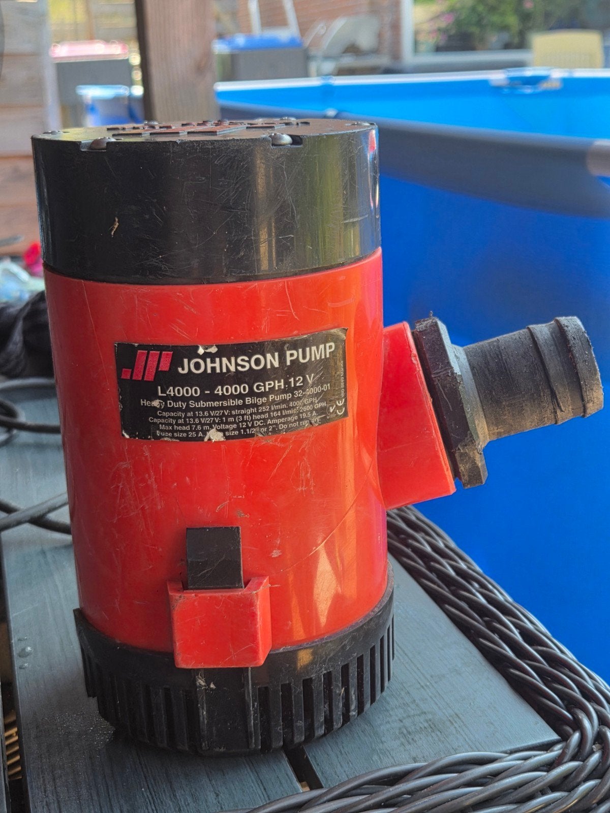 Johnson Pump L4000 Bilgepomp 12V - 4000 GPH, Ophalen of Verzenden, Gebruikt, Motor en Techniek