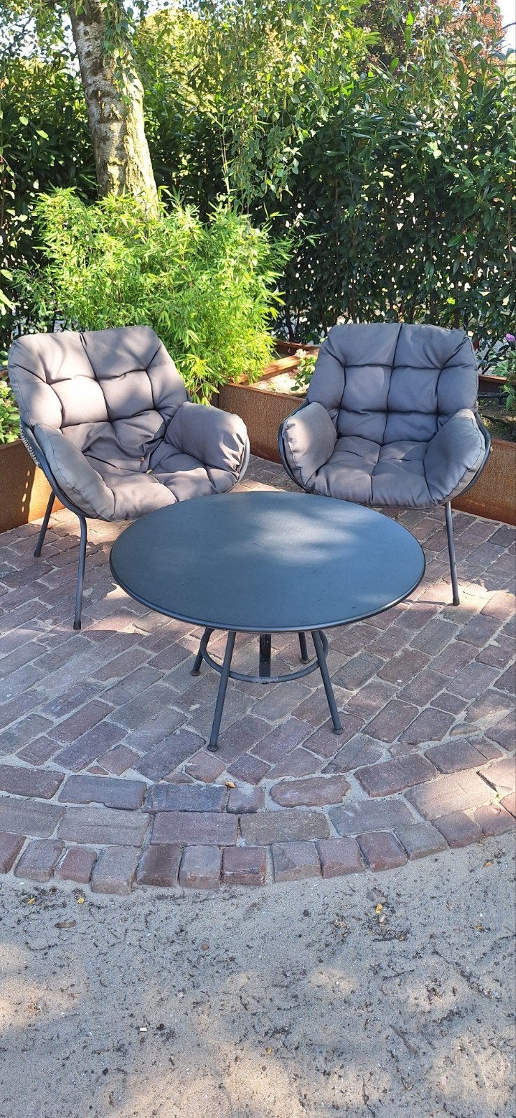 2x Loungestoelen Le Sud Vienne met tafel, Bijzettafel, Zo goed als nieuw, Wicker, Ophalen