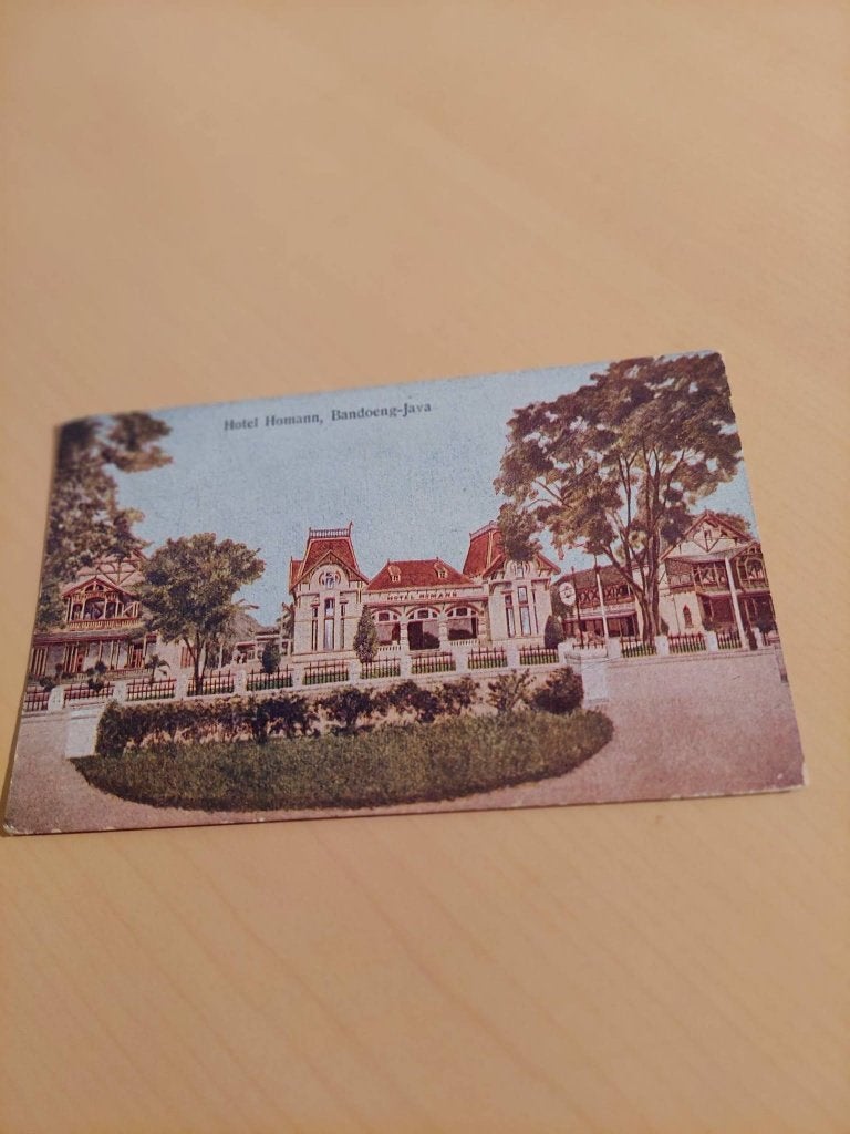 kaart hotel homann bandoeng java, Ophalen of Verzenden, 1920 tot 1940, Gelopen, Gebouw