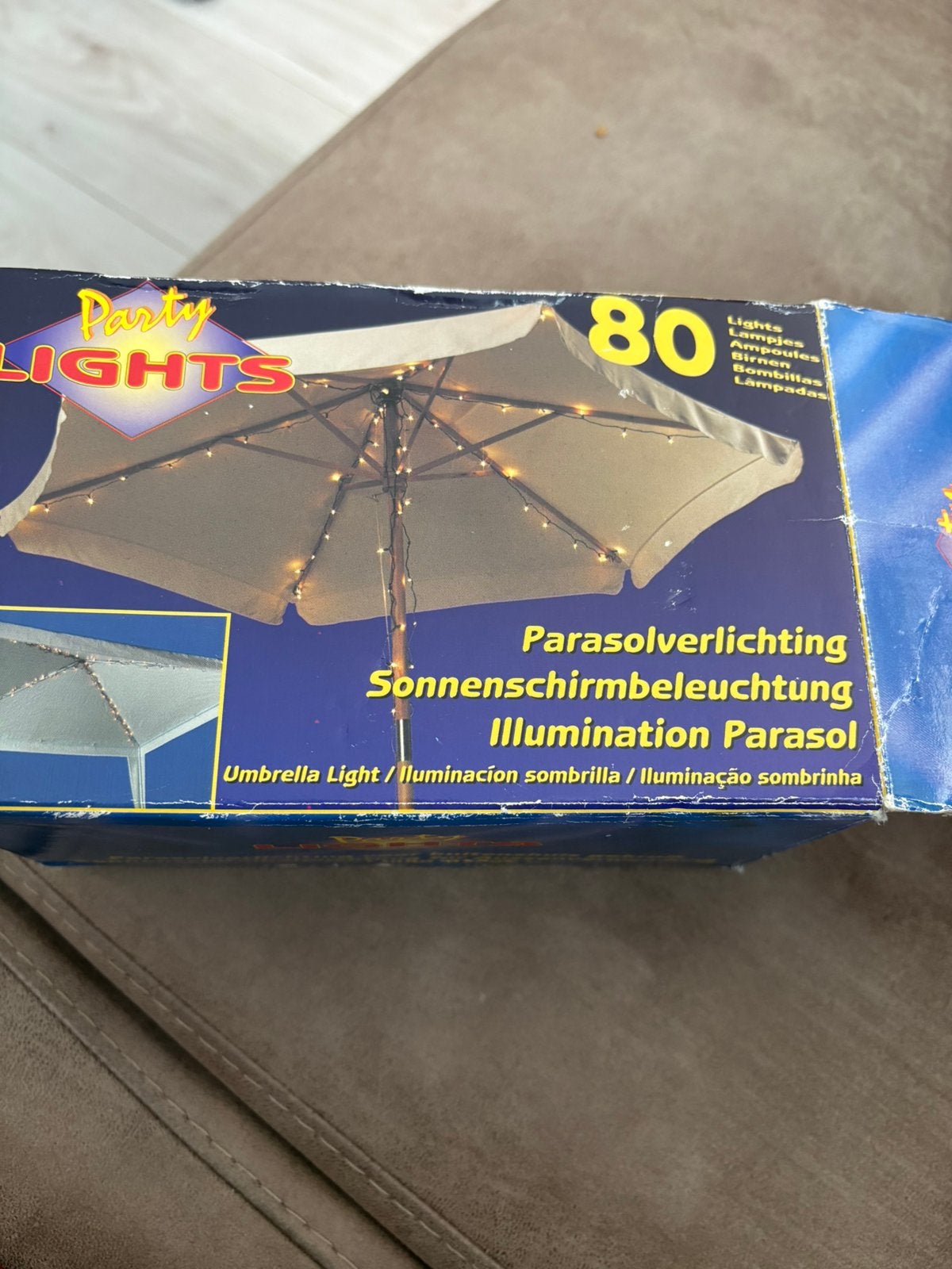 Parasol verlichting, Ophalen of Verzenden, Zo goed als nieuw, Minder dan 1 meter, Zweefparasol