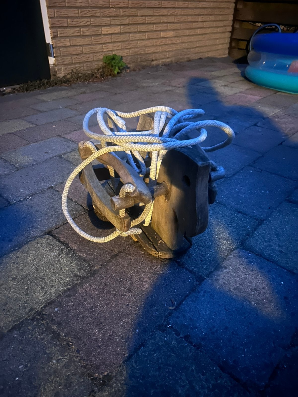 Houten paarden schommel, Ophalen of Verzenden, Gebruikt, Schommel