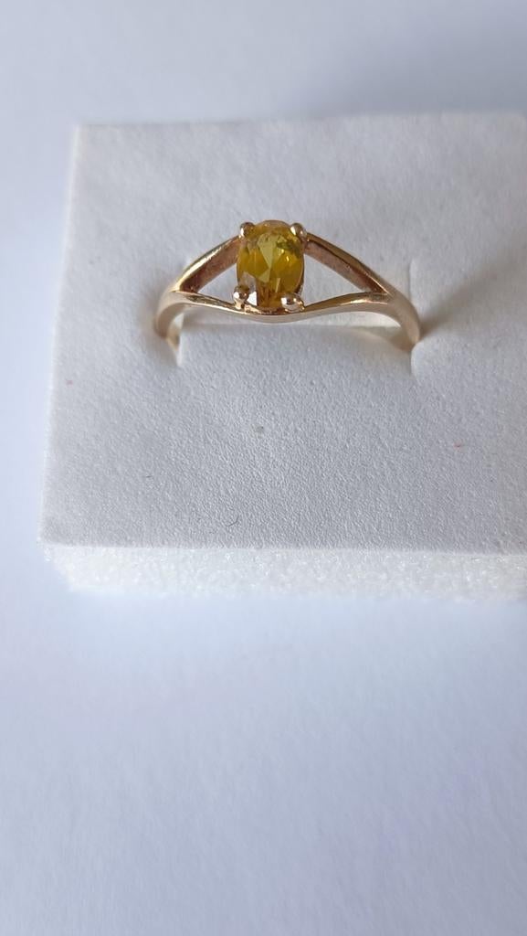Oude gouden ring met Citrien, 10 krt, Verzenden, Goud, Ring, Met edelsteen
