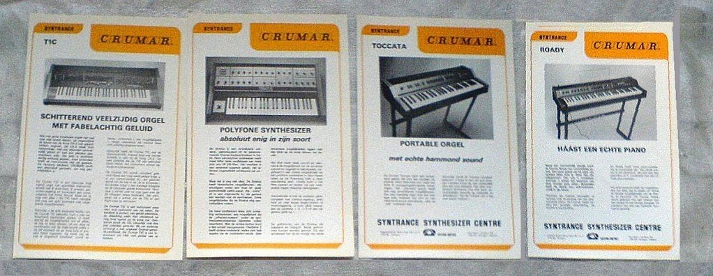 Originele nederlandse folders van CRUMAR synthesizers IZGS, Ophalen of Verzenden, Zo goed als nieuw, Keyboard of Synthesizer