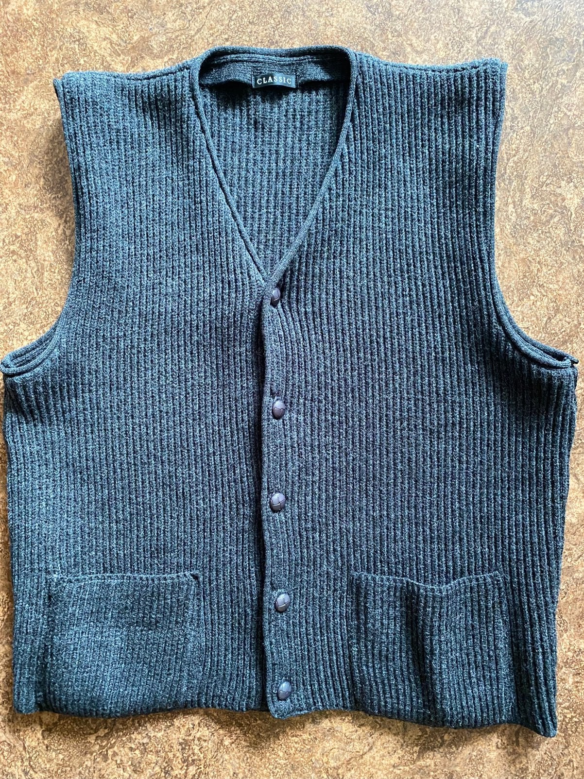CLASSIC WOLBLEND GILET VESTJE L-XL/44-46, Ophalen of Verzenden, Gedragen, Maat 52/54 (L), Grijs