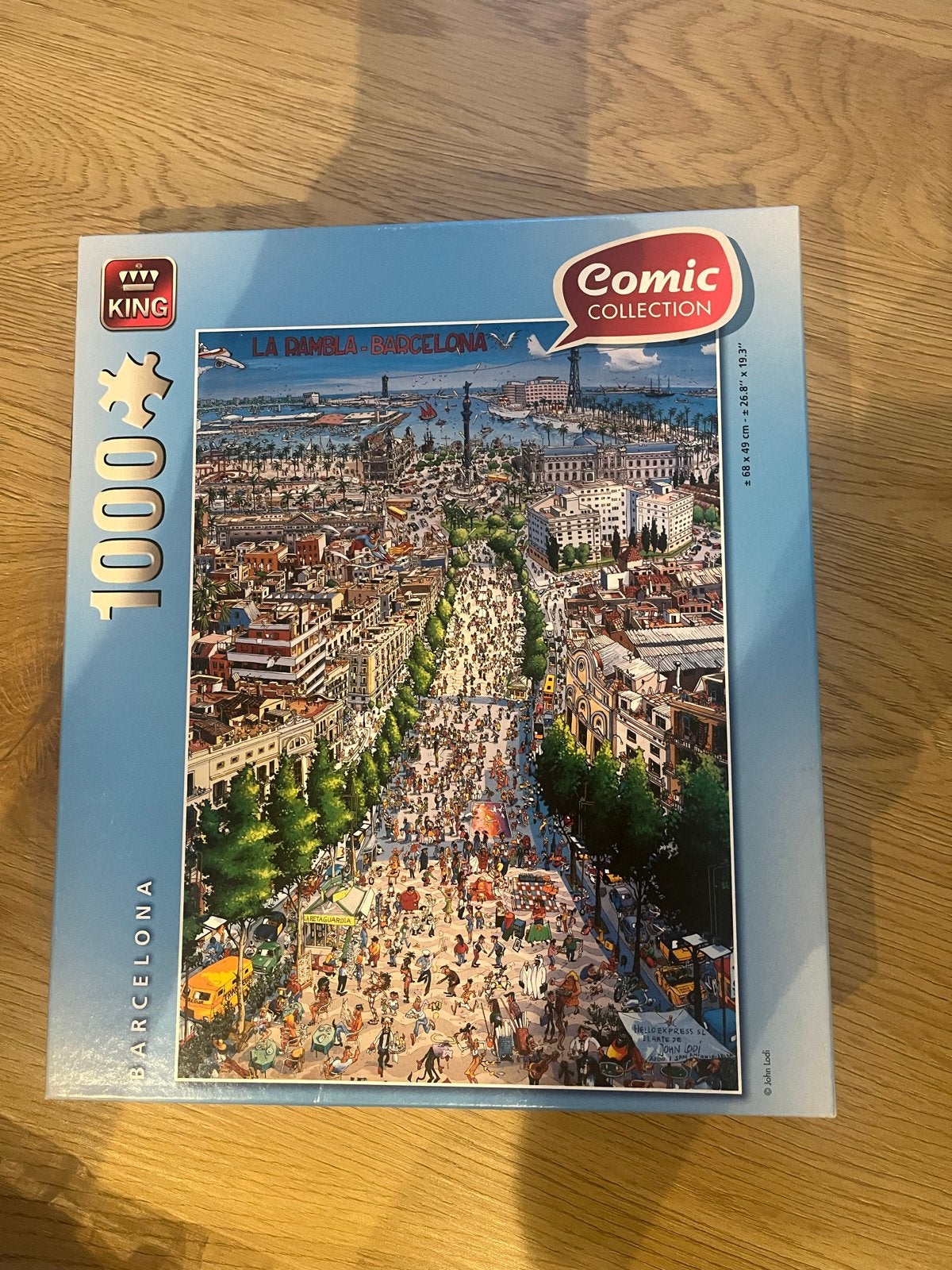 King Comic Collection Legpuzzel La Rambla Barcelona 1000 stu, Ophalen of Verzenden, 500 t/m 1500 stukjes, Nieuw, Legpuzzel