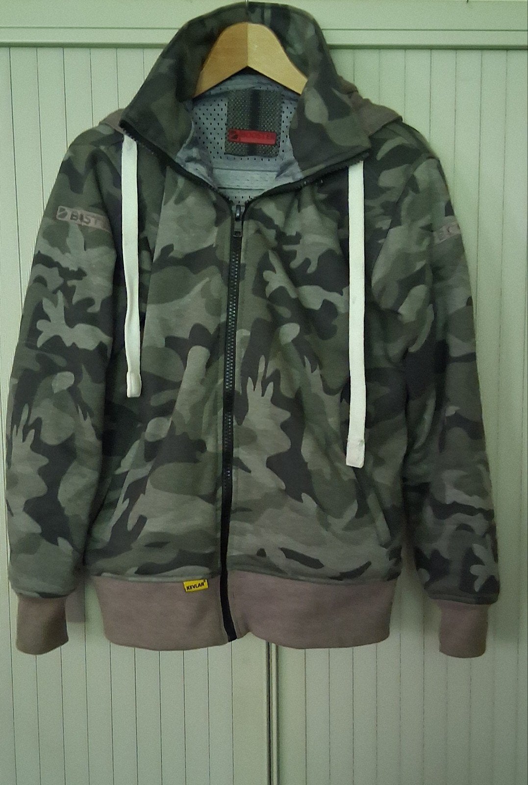 Motorjas maat M motor hoodie kevlar booster core, Ophalen of Verzenden, Tweedehands, Jas | textiel