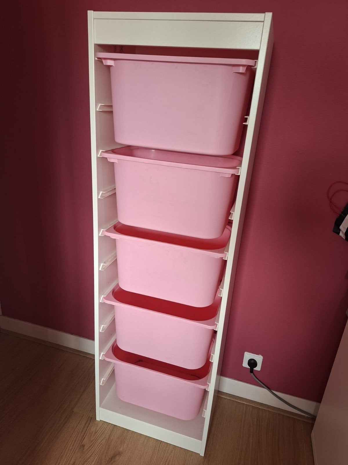 IKEA Trofast opbergrek met roze bakken, Ophalen, Gebruikt, Kast