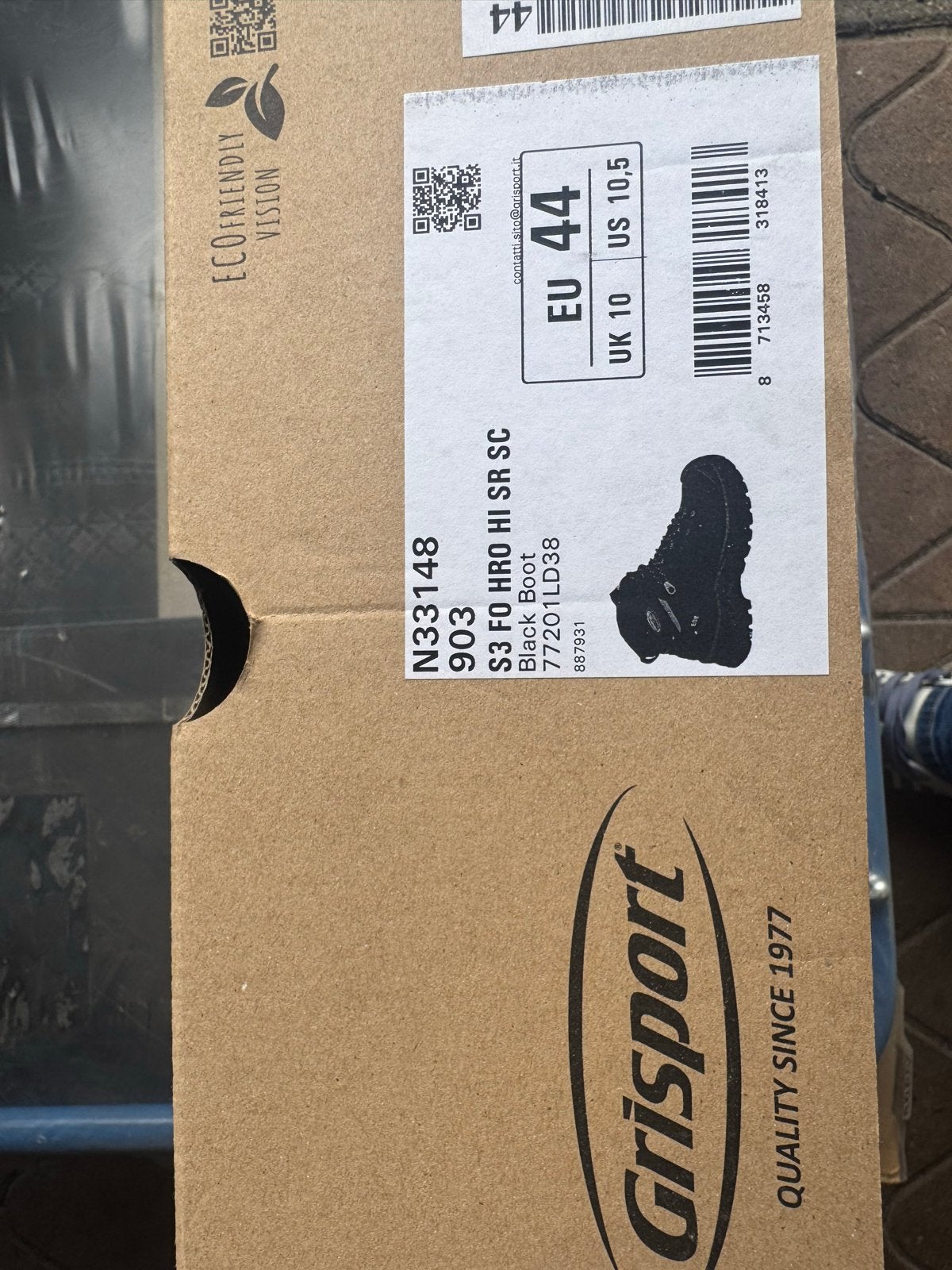 Grisport S3 FO HRO HI SR SC Zwarte Werklaarzen Maat 44, Ophalen of Verzenden, Nieuw, Zwart, Werkschoenen