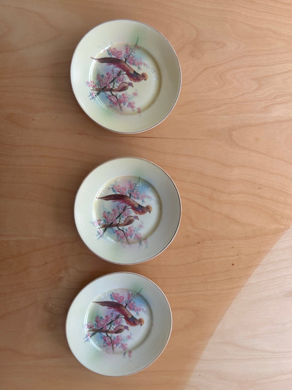 Set van 3 Vintage Decoratieve Borden met Fazanten, Ophalen