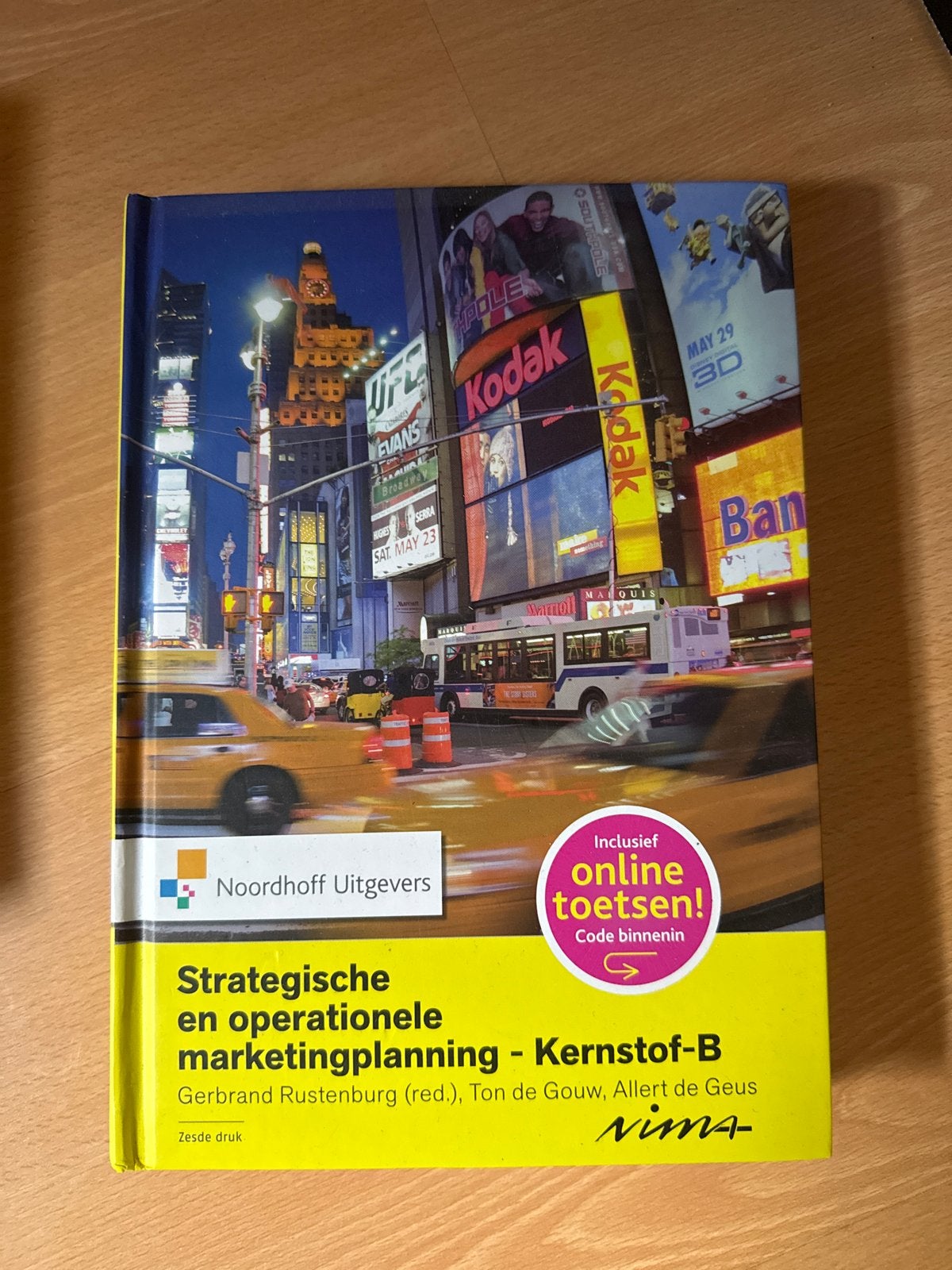 Strategische en operationele marketingplanning - Kernstof-B, Ophalen of Verzenden, Gamma, Gelezen, HBO