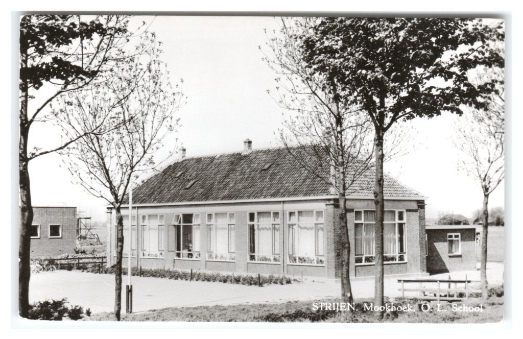 Strijen, Mookhoek - O. L. School, Verzamelen, Ophalen of Verzenden, 1960 tot 1980, Ongelopen, Zuid-Holland