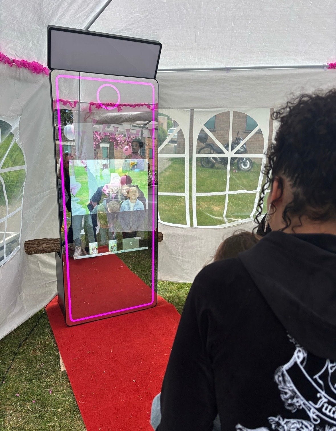 Photobooth te koop (spiegel), Ophalen, Zo goed als nieuw, Feestartikel, Overige