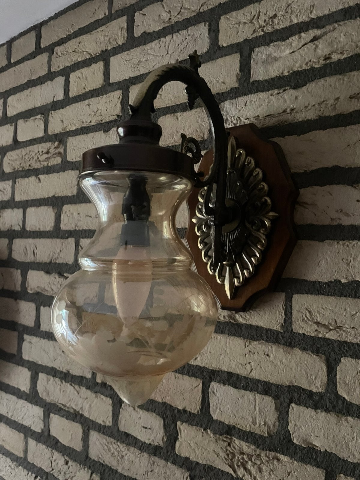 Retro / Vintage wandlampen, Huis en Inrichting, Lampen | Wandlampen, Ophalen of Verzenden, Zo goed als nieuw, Glas, Vintage /Retro