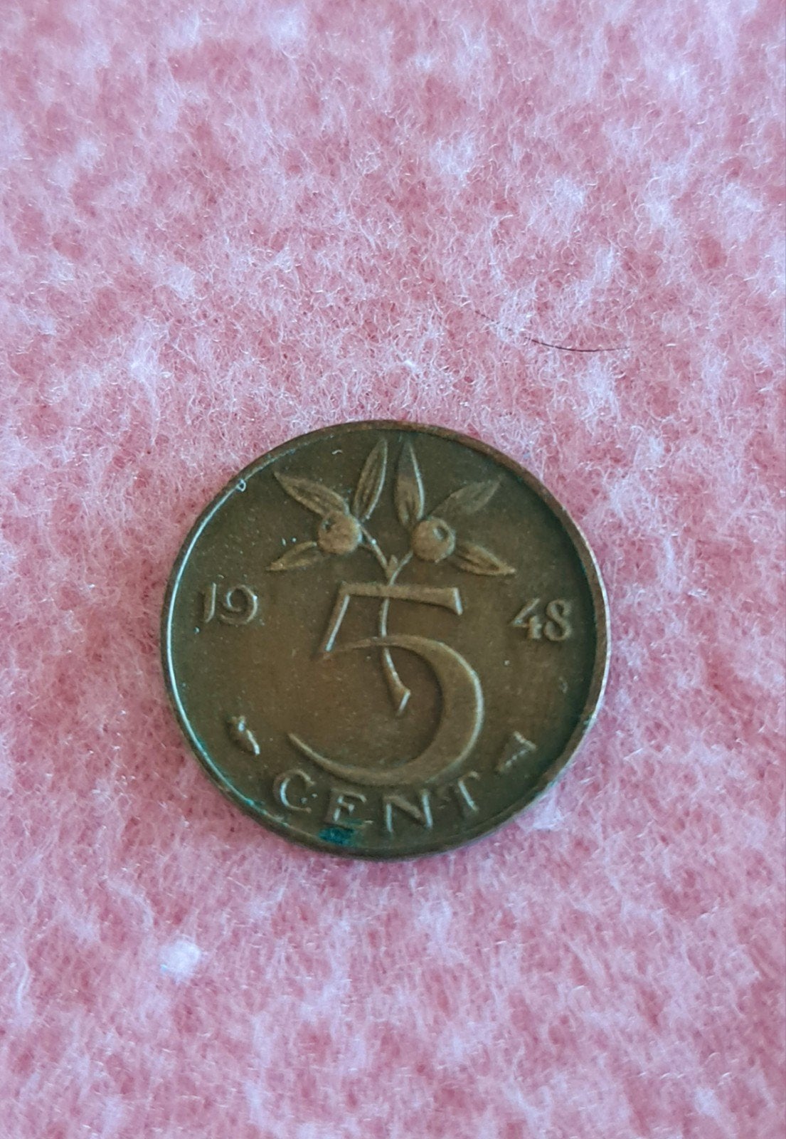 Nederlandse 5 cent munt (stuiver) uit 1948 - A45, Ophalen of Verzenden, Koningin Wilhelmina, 5 cent, Losse munt