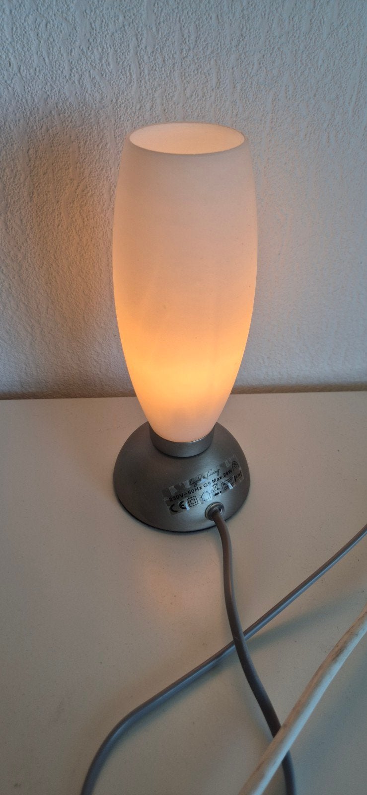 Kleine tafellamp met G9 fitting, inclusief lampje, Ophalen, 20 cm, Wit, Zo goed als nieuw