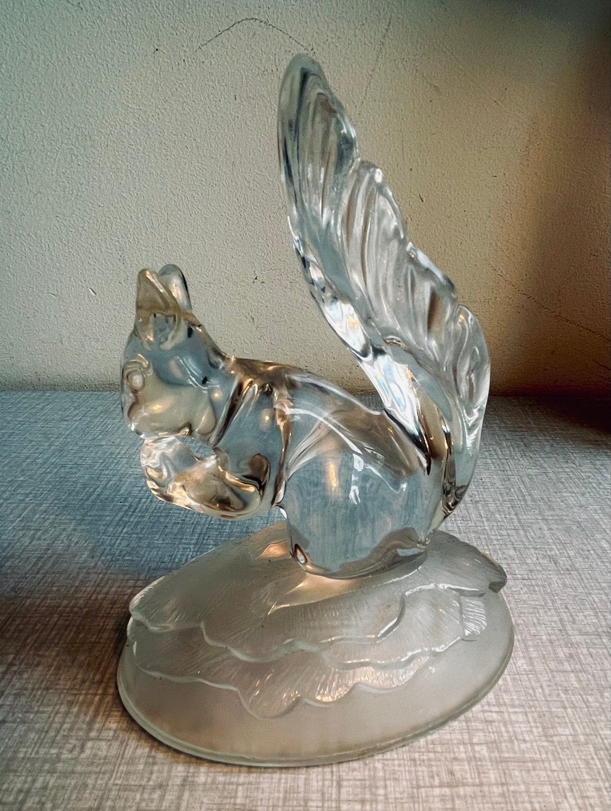 Vintage Kristallen Eekhoorn Beeldje uit Frankrijk, Ophalen of Verzenden