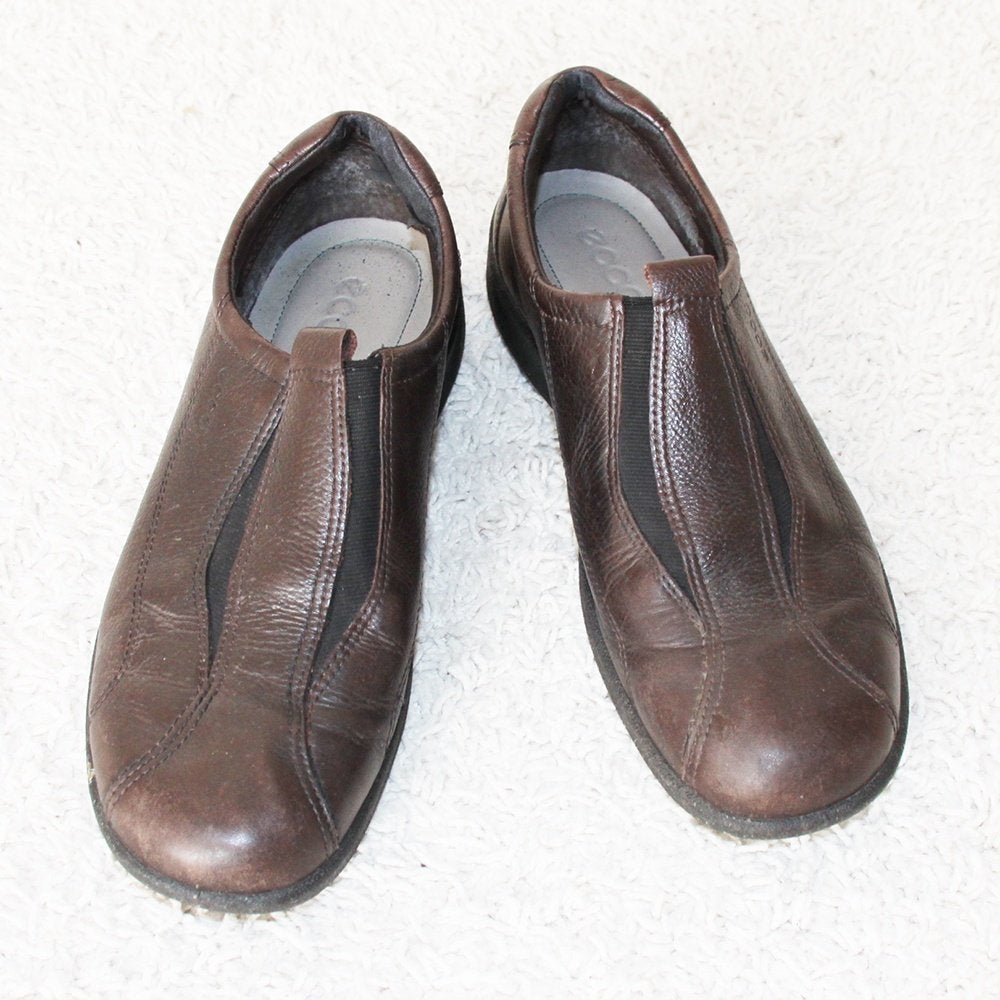 Mooie Leren Ecco Dames Schoenen (Maat 40) € 50,-, Bruin, Ophalen of Verzenden, Zo goed als nieuw, ECCO.