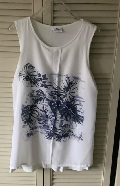 Gina Benotti Top - Maat S - Bladeren Print, Wit, Ophalen of Verzenden, Zo goed als nieuw, Gina Benotti