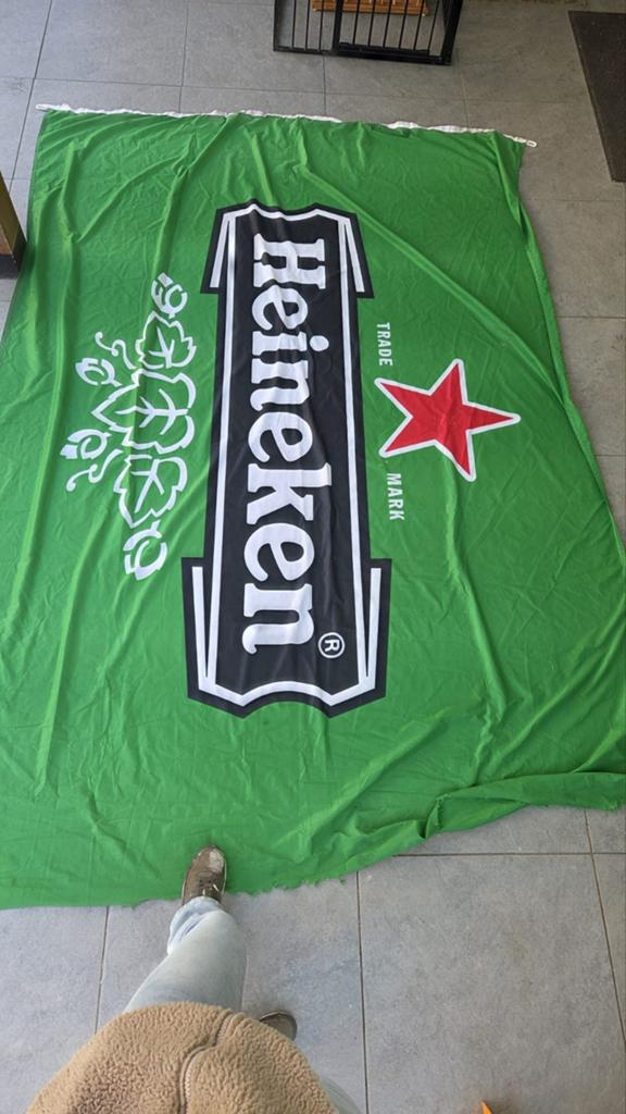 Grote Heineken vlag - Perfect voor feesten en decoratie!, Ophalen of Verzenden