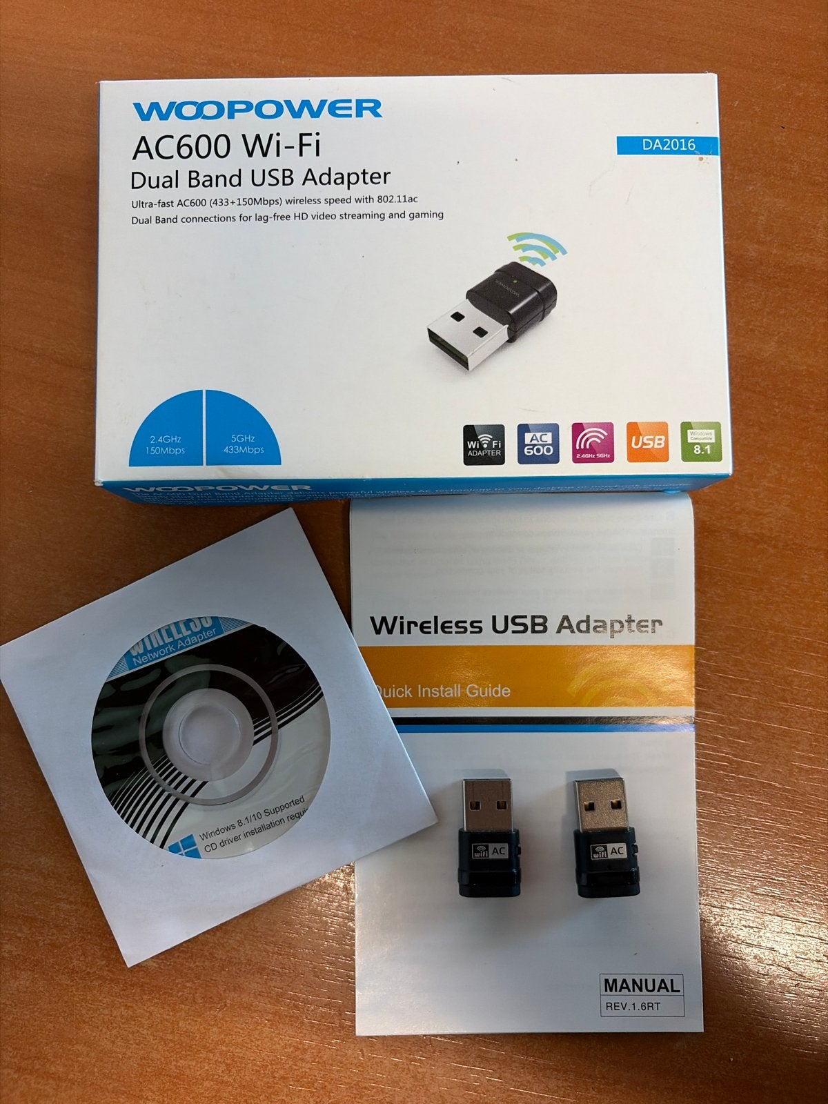 2x WOOPOWER AC600 Dual Band USB WiFi Adapter (2 stuks), Computers en Software, Ophalen of Verzenden, Zo goed als nieuw, Extern