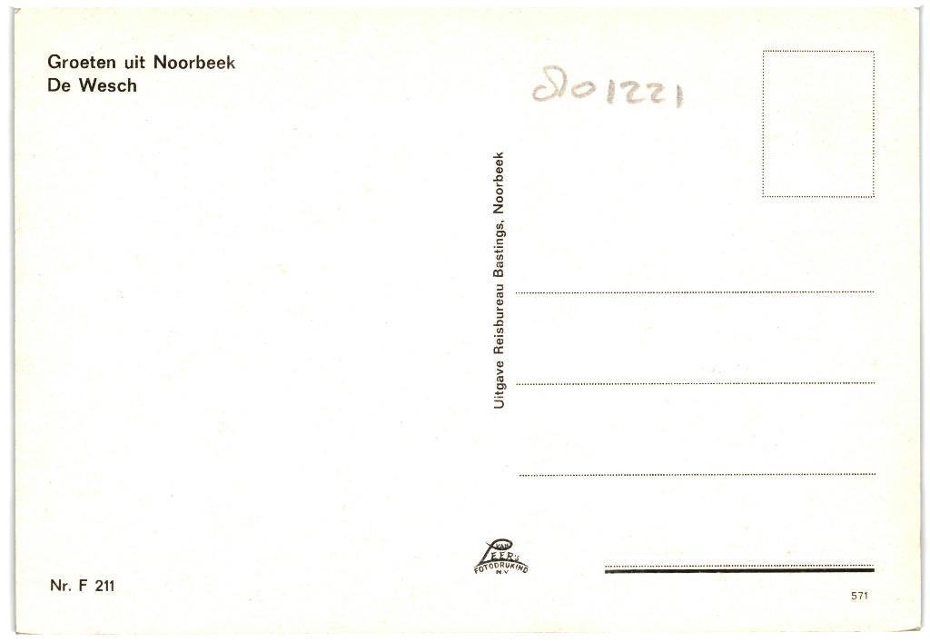 801221 Noorbeek 1971 De Wesch Nette oude kaart Onbeschreven, Ophalen of Verzenden, 1960 tot 1980, Ongelopen, Limburg