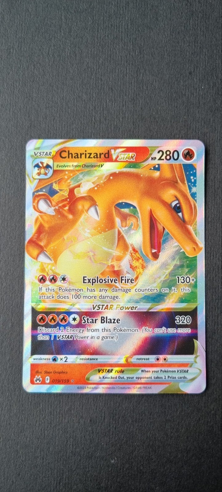 Charizard VSTAR CRZ 019/159, Ophalen of Verzenden, Zo goed als nieuw, Losse kaart
