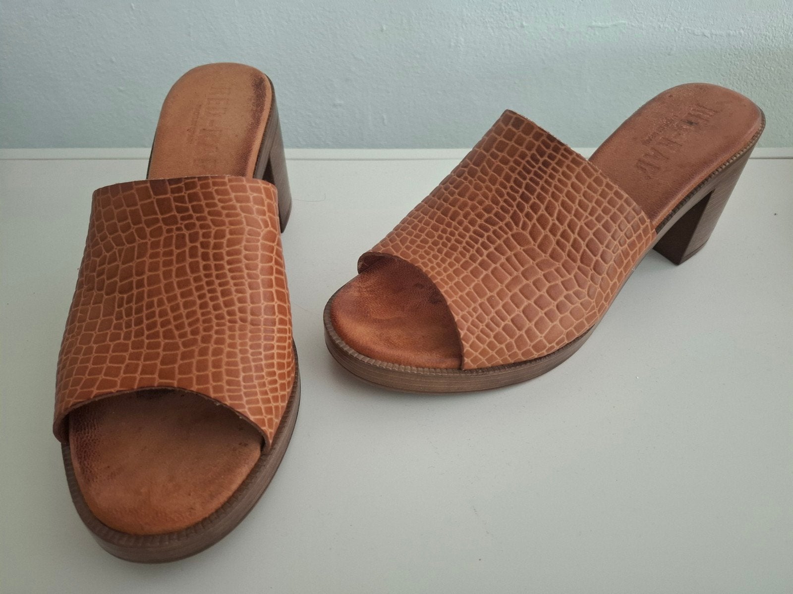 'RED RAG'  MUILTJES LEER MAAT 41, Kleding | Dames, Schoenen, Verzenden, Zo goed als nieuw, Bruin, Sandalen of Muiltjes