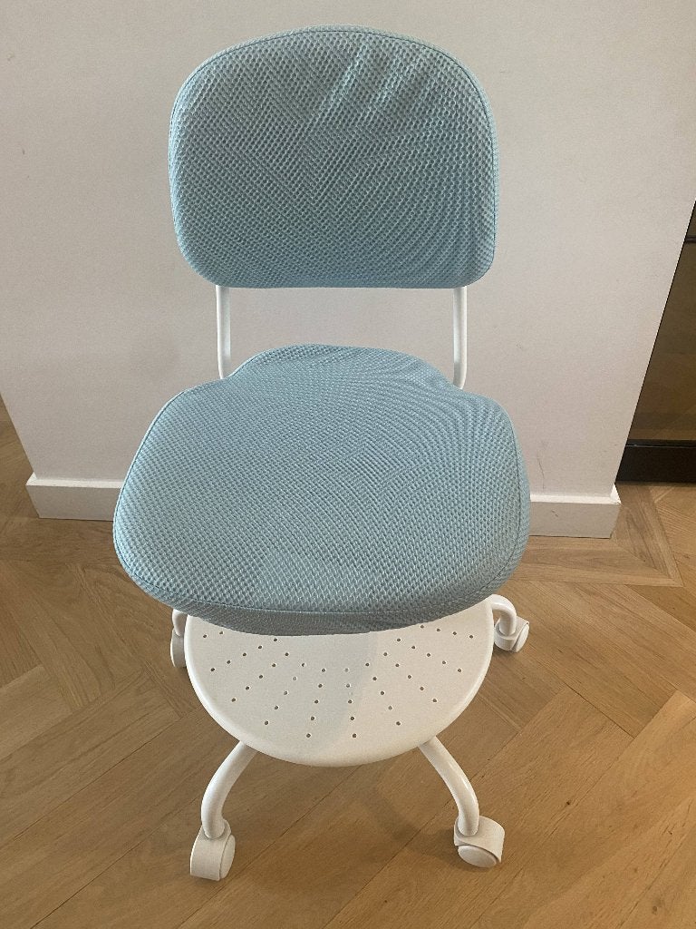 IKEA VIMUND kinderbureaustoel lichtblauw | verstelbaar, Ophalen, Gebruikt, Blauw, Bureaustoel