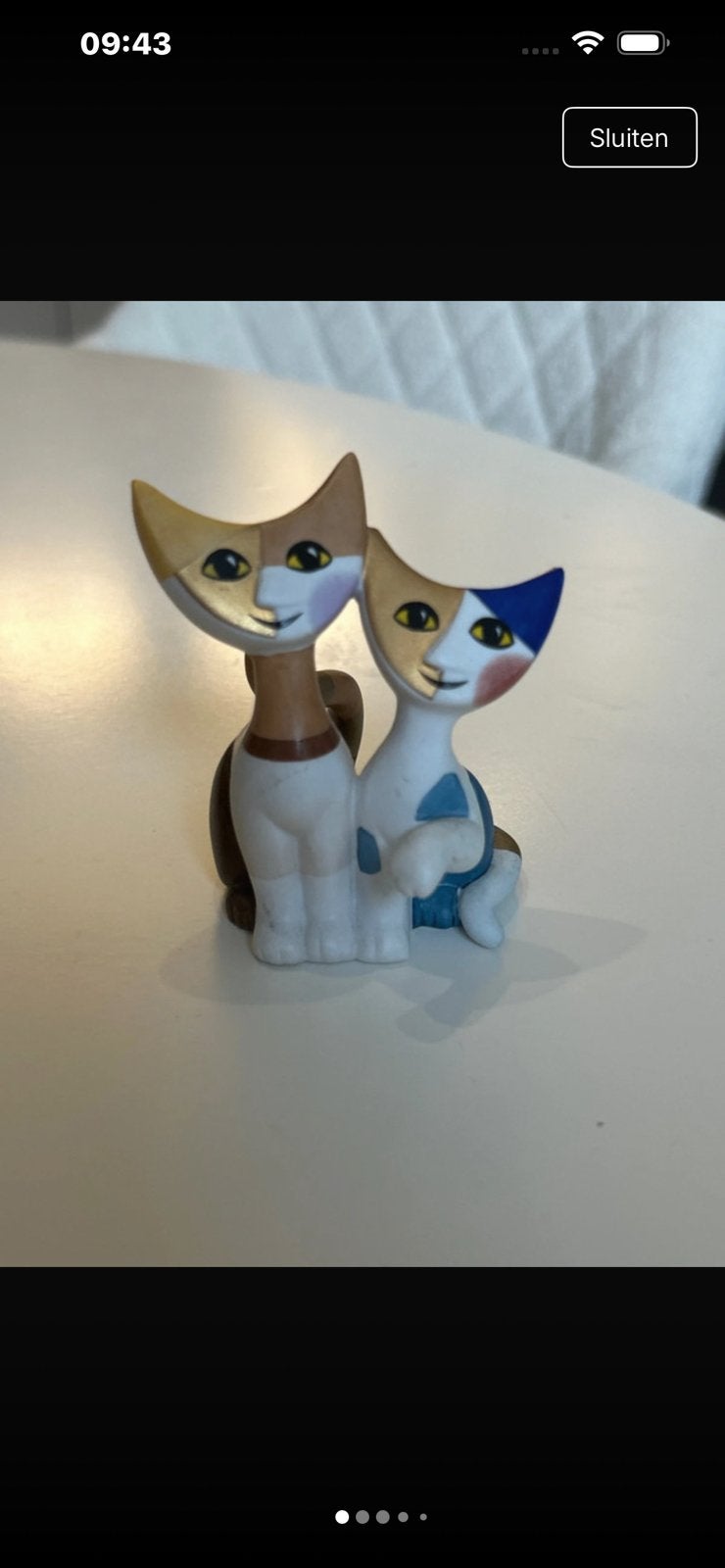 Poezen katten beeldje, Ophalen of Verzenden, Gebruikt, Dier