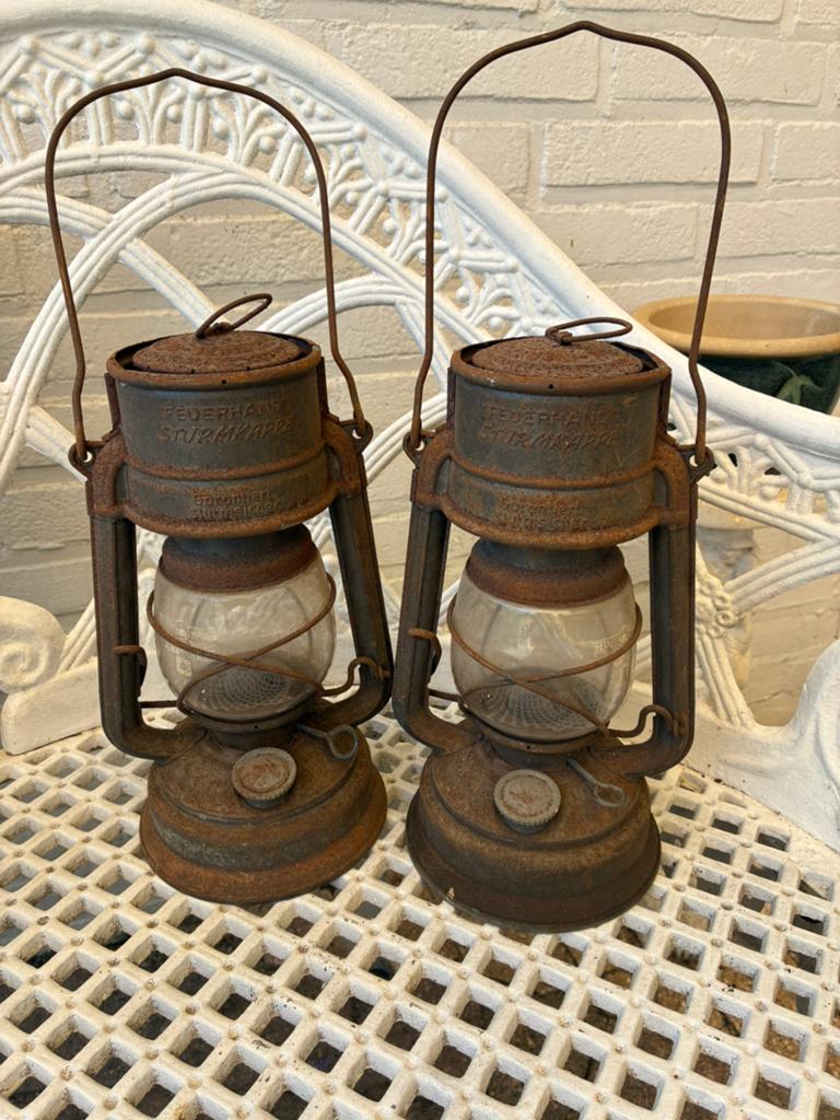 Twee Vintage Feuerhand stormlampen, Antiek en Kunst, Antiek | Lampen, Ophalen