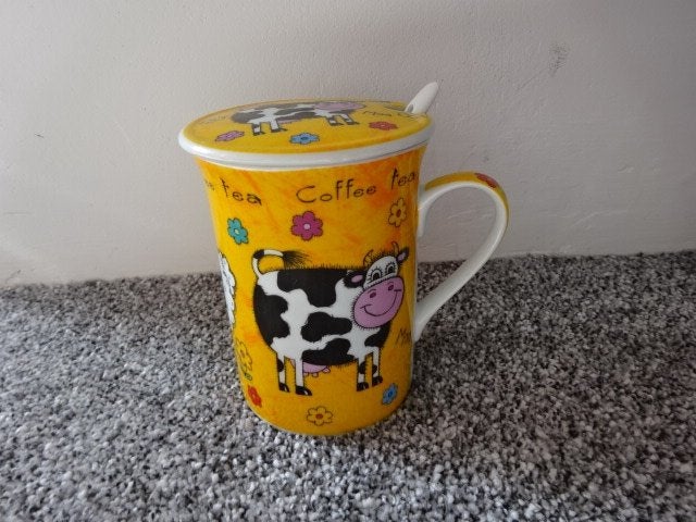 Superleuke NIEUWE beker met lepeltje en warmhouder, Overige merken, Nieuw, Ophalen of Verzenden, Overige stijlen