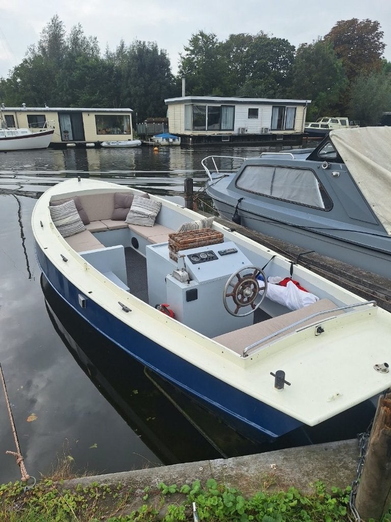 Stalen vlet omgebouwd tot sloep, Watersport en Boten, Gebruikt, Staal, 80 cm, 2 m