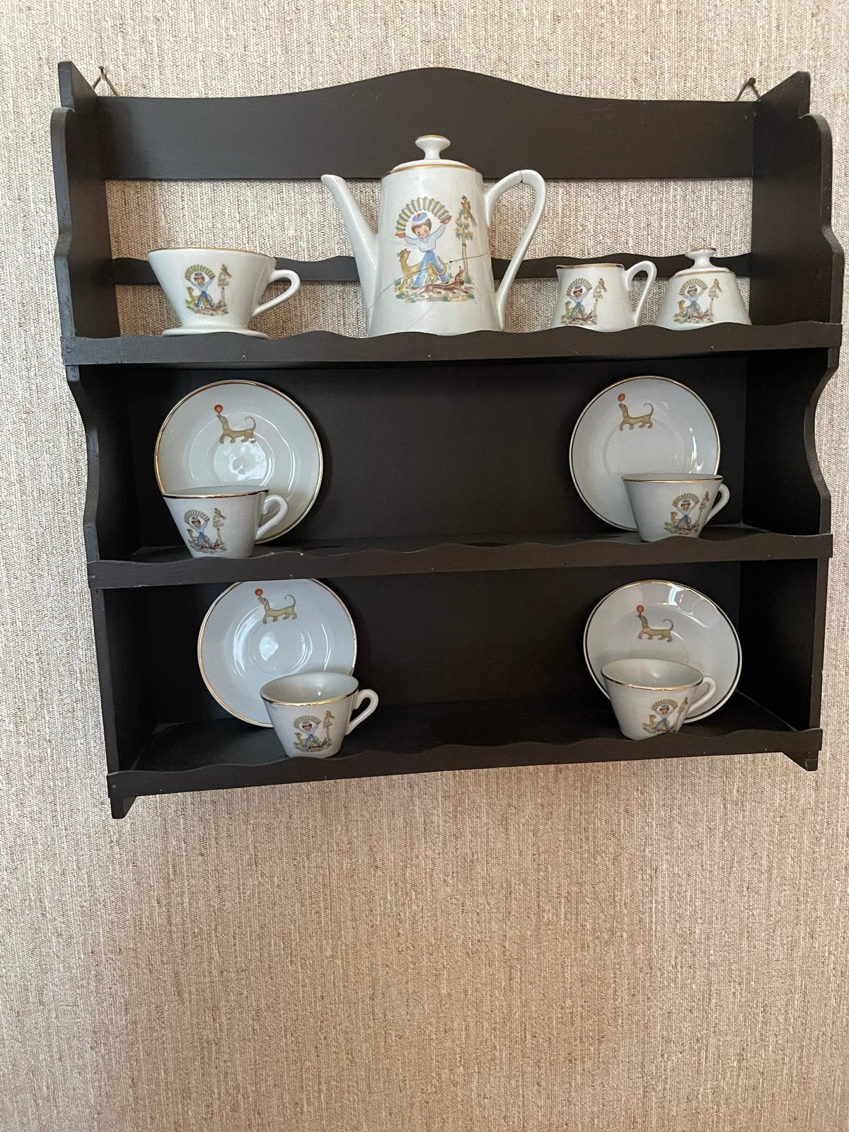 Vintage Duits porselein kinderservies met teckel, Ophalen