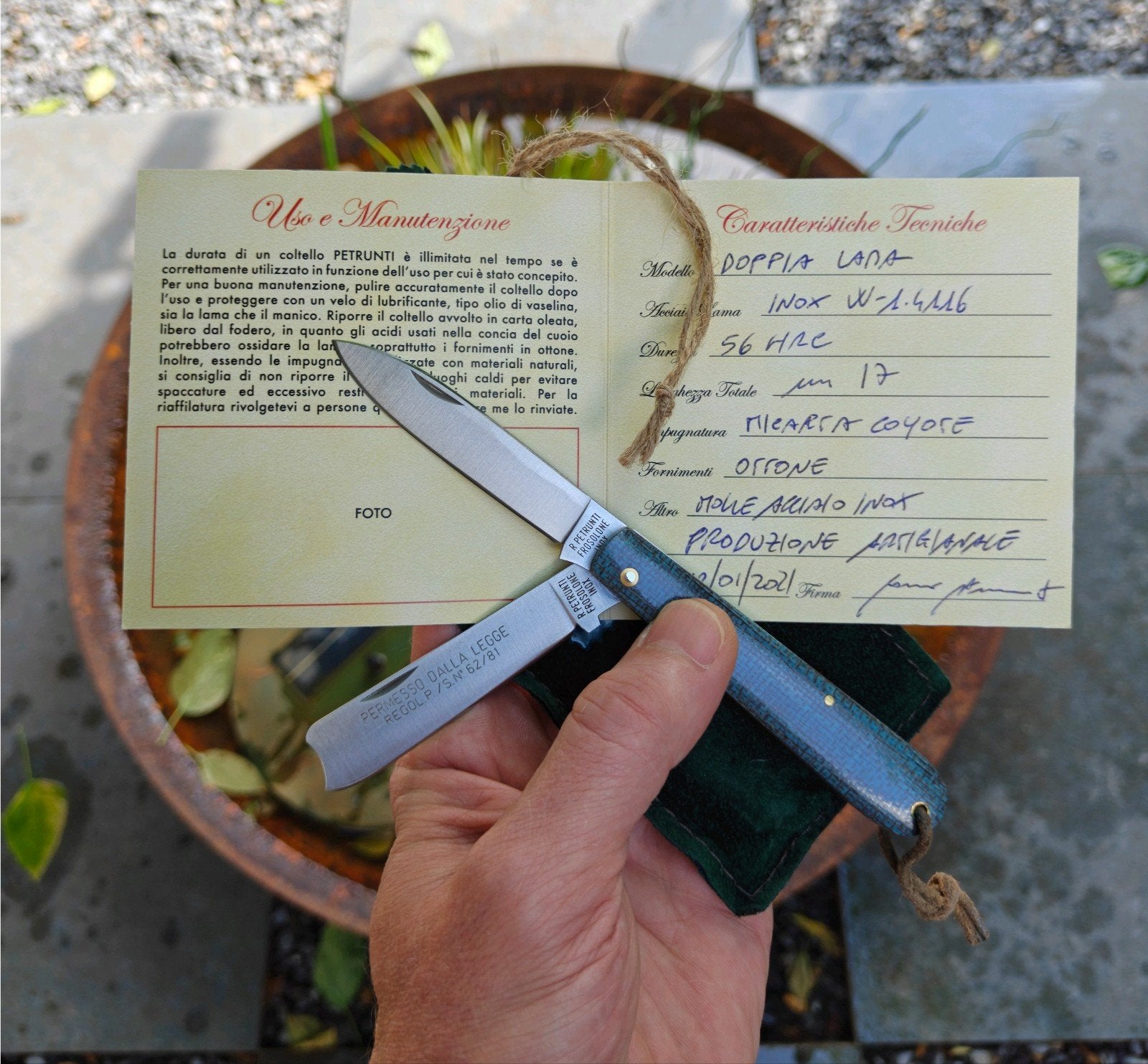 Sfilato/Mozetta (coltello da tasca) Micarta zakmes., Ophalen of Verzenden, Nieuw