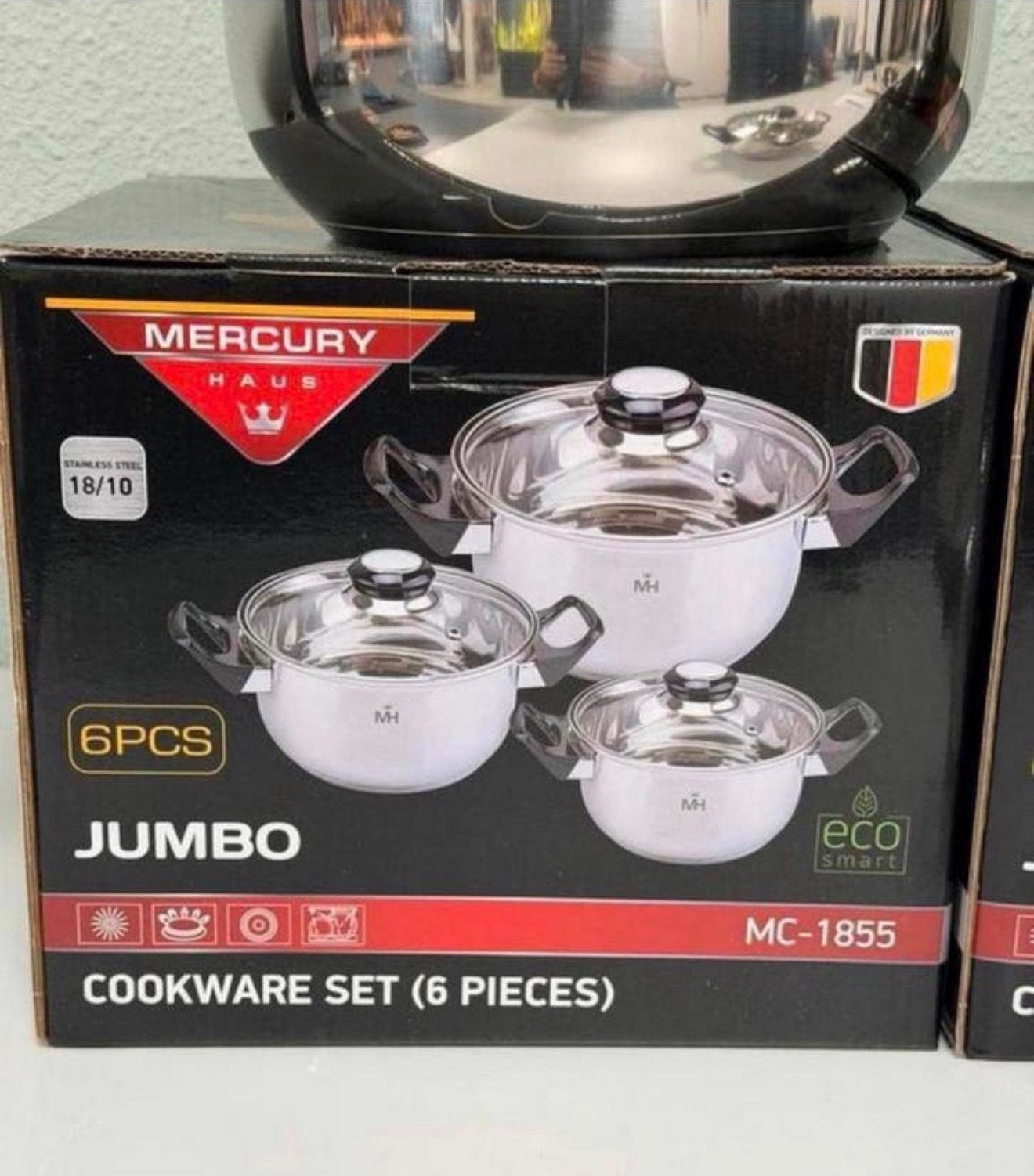 NIEUW - Mercury Haus Jumbo 6-delige pannenset MC-1855 pannen, Huis en Inrichting, Keuken | Potten en Pannen, Keramische plaat