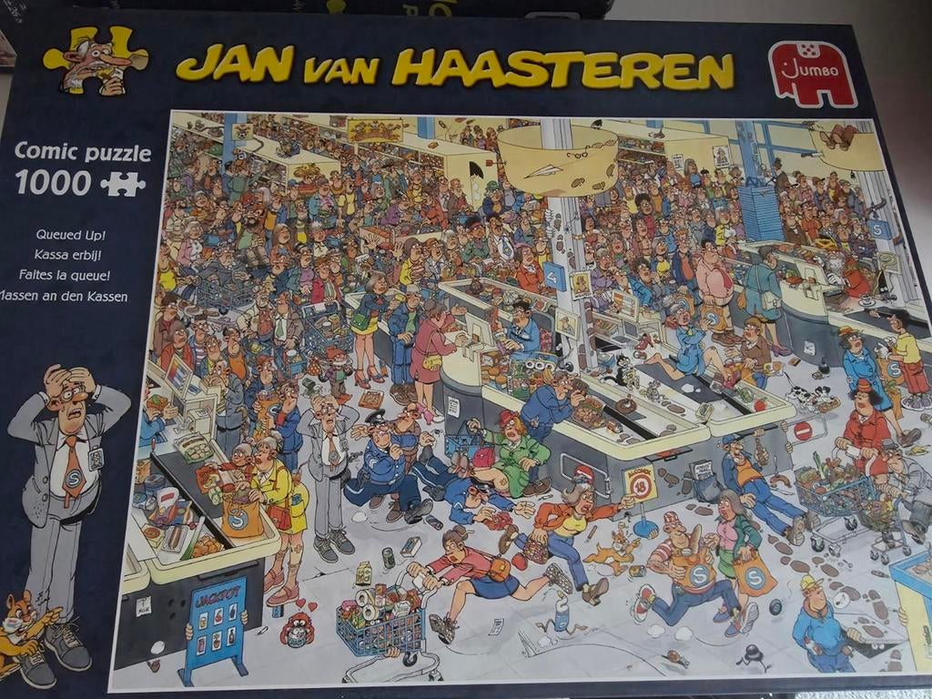 Jan van haasteren puzzel #Kassa erbij!  1000st, Verzenden, 500 t/m 1500 stukjes, Zo goed als nieuw, Legpuzzel