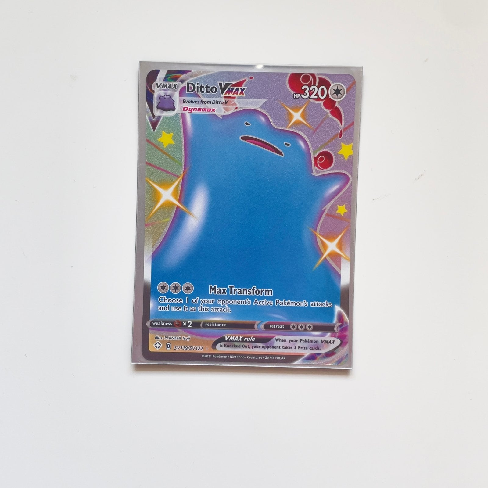 Pokémon Ditto VMAX SV119/SV122 (Shiny) – Shining Fates, Hobby en Vrije tijd, Verzamelkaartspellen | Pokémon, Zo goed als nieuw