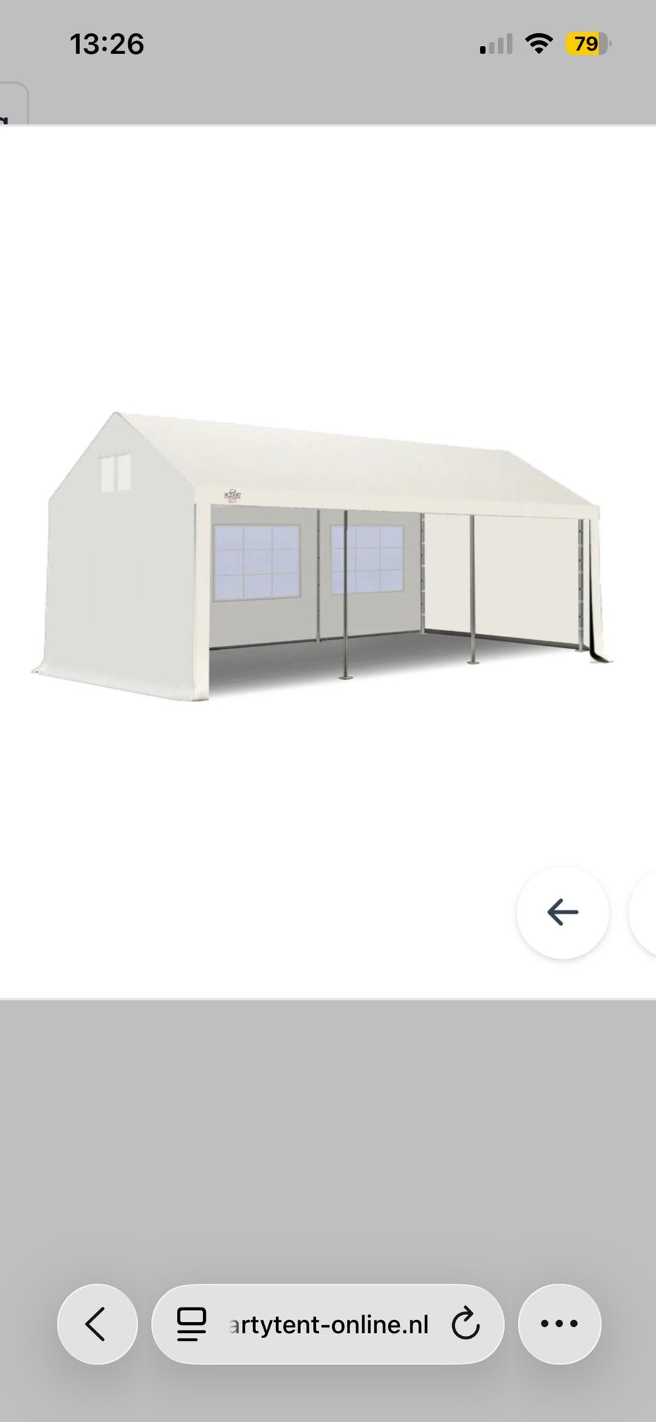 Partytent 6x3 meter met dik frame, Caravans en Kamperen, Ophalen of Verzenden, Zo goed als nieuw