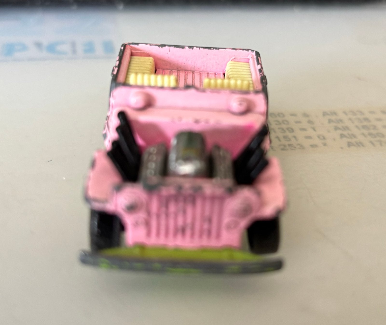Matchbox no 2 Jeep Hot Rod Roze (vintage), Ophalen, Gebruikt
