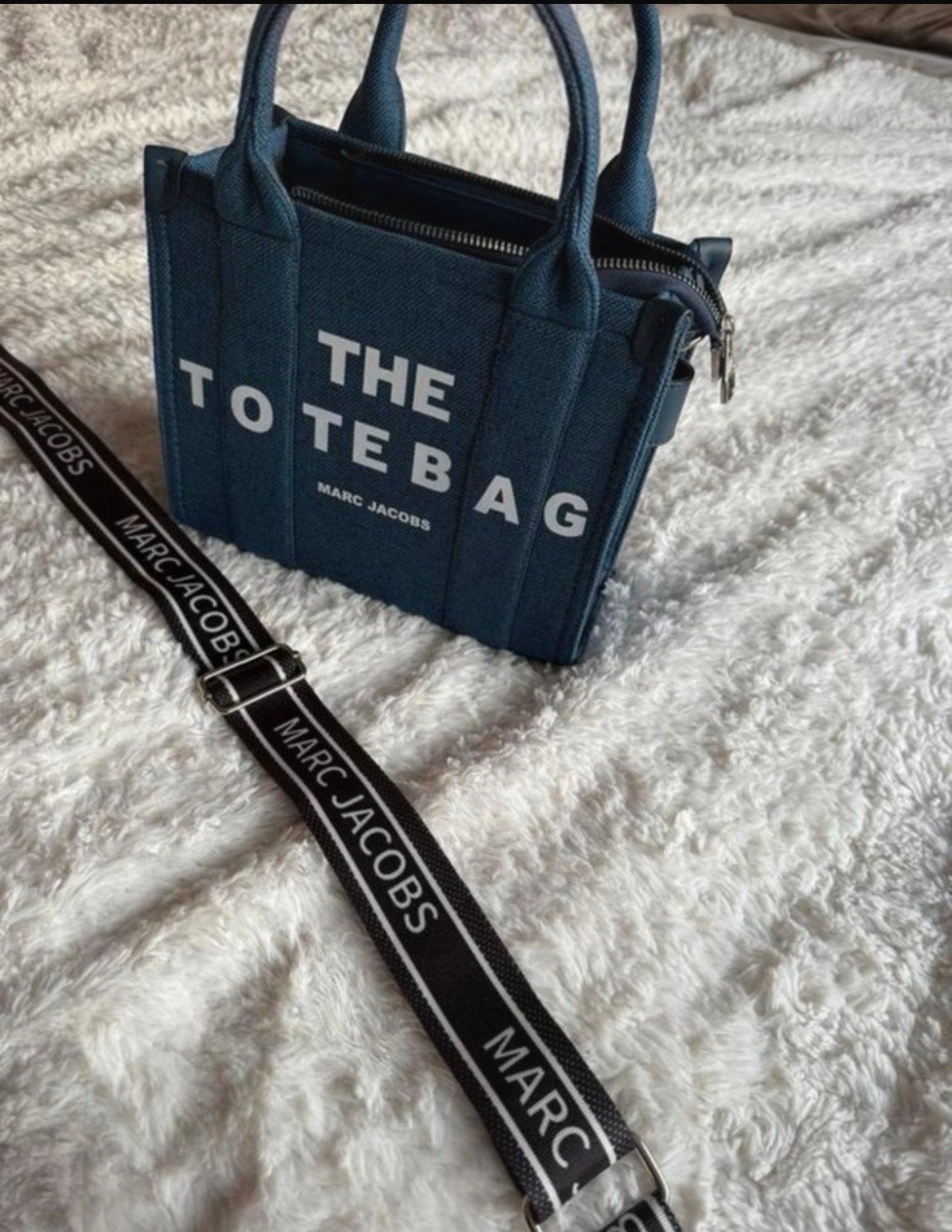 Marc Jacobs The Tote Bag - Blauw, Ophalen of Verzenden, Zo goed als nieuw, Blauw, Handtas