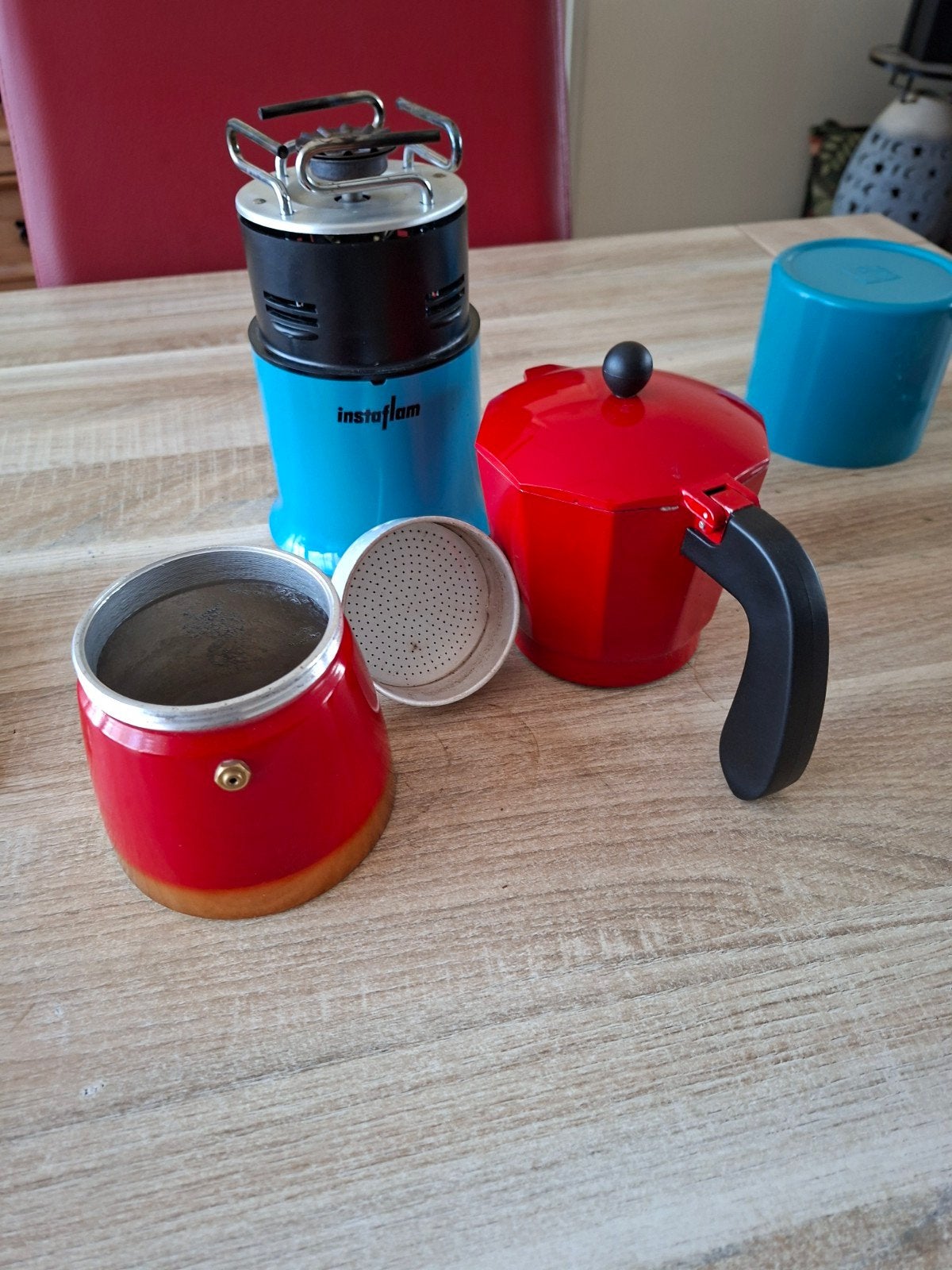 Koffie zetter met brander, Ophalen